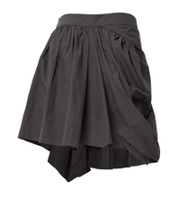 Asymmetrical Draped Layered Skirt (Charocal)