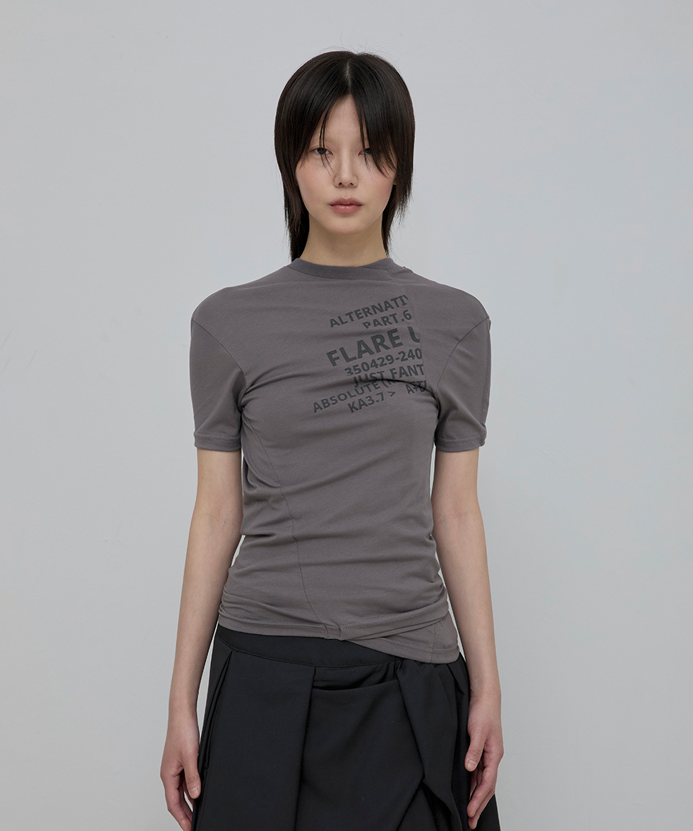 Asymmetrical Layered T-Shirt (Gray)