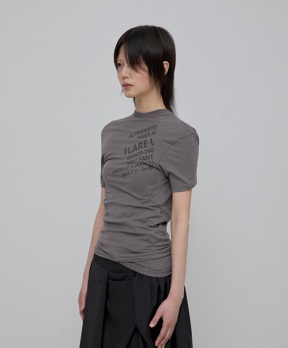 Asymmetrical Layered T-Shirt (Gray)