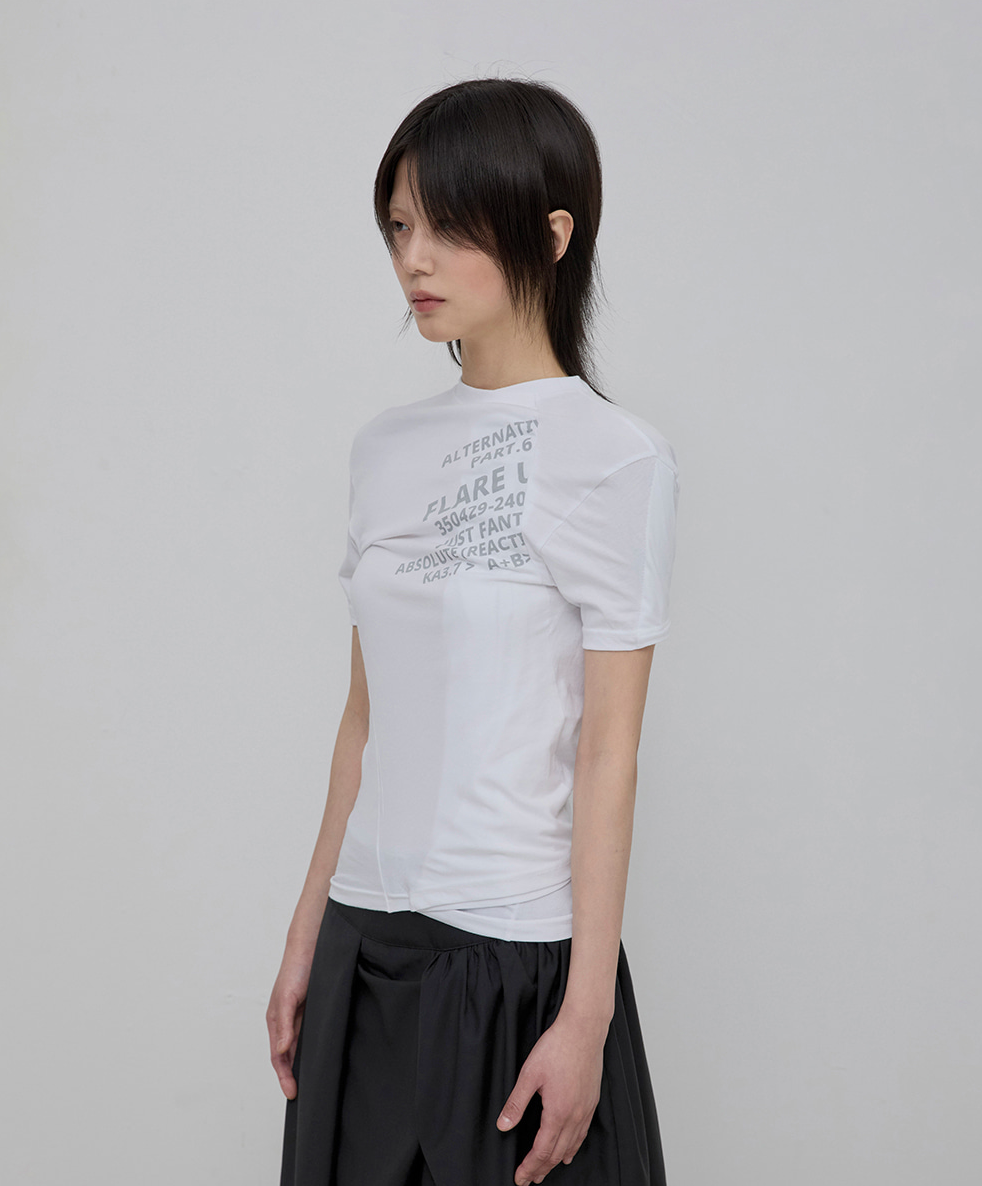 Asymmetrical Layered T-Shirt (White)
