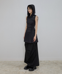 Hooded High Neck Dress (Black)