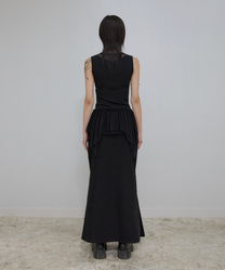 Layered Lace Frill Sleeveless (Black)