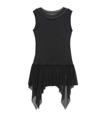 Layered Lace Frill Sleeveless (Black)
