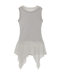Layered Lace Frill Sleeveless (Gray)