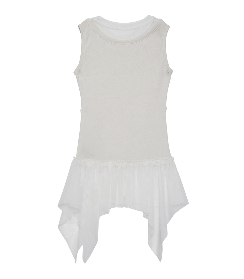 Layered Lace Frill Sleeveless (Cream)