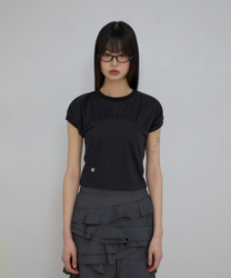 Kaya Shirred T-Shirt (Black)