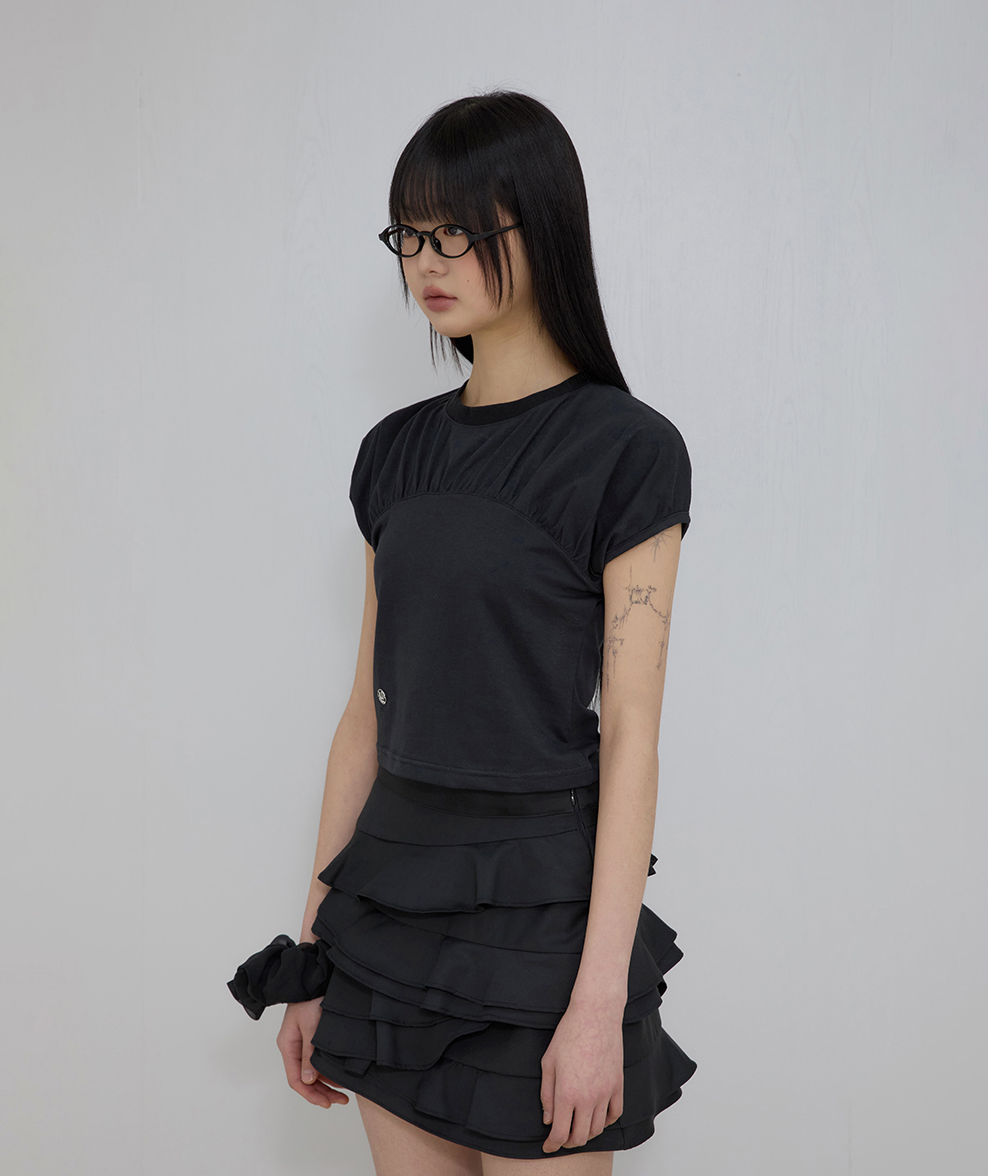 Kaya Shirred T-Shirt (Black)