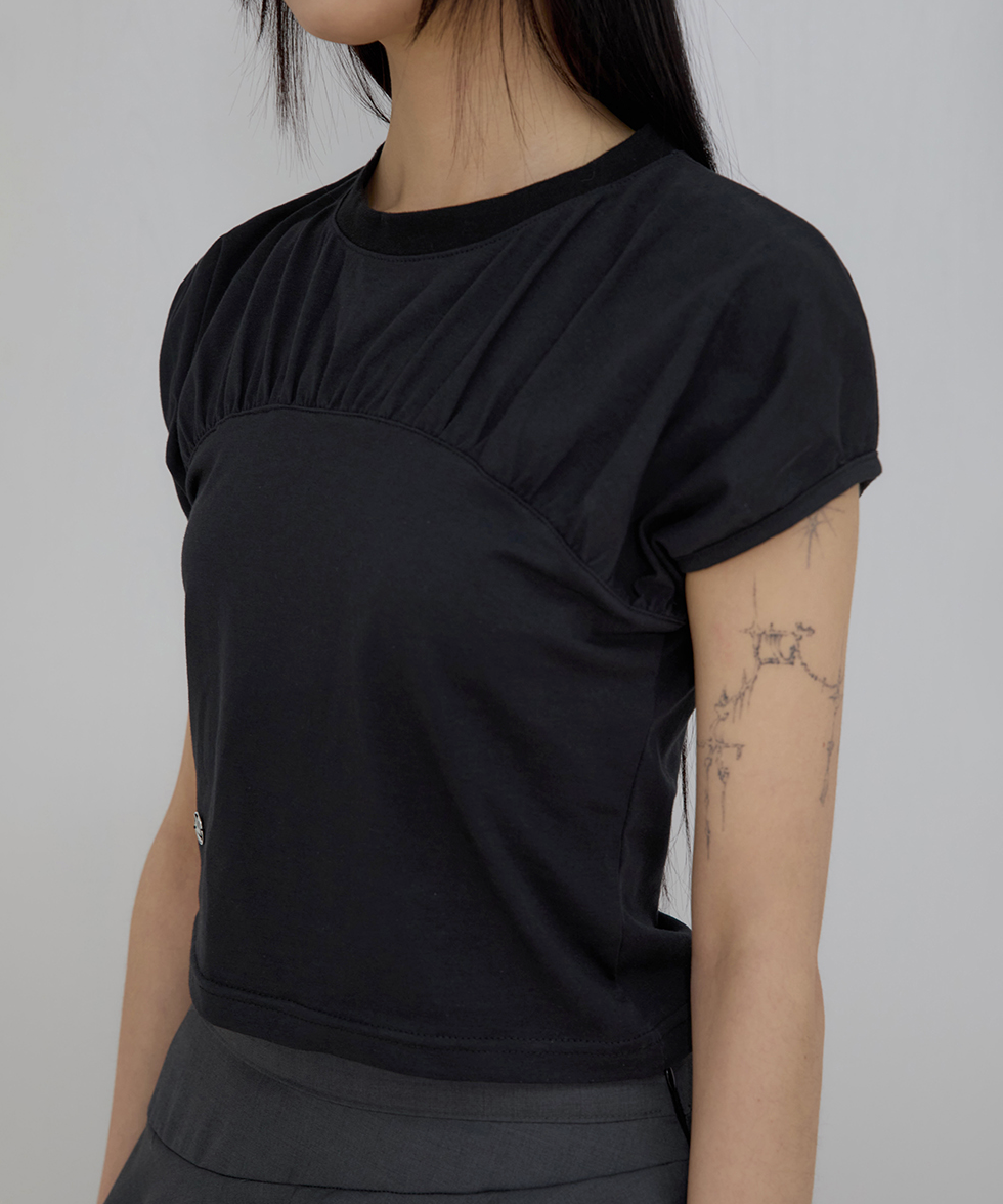 Kaya Shirred T-Shirt (Black)