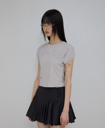 Kaya Shirred T-Shirt (Gray)