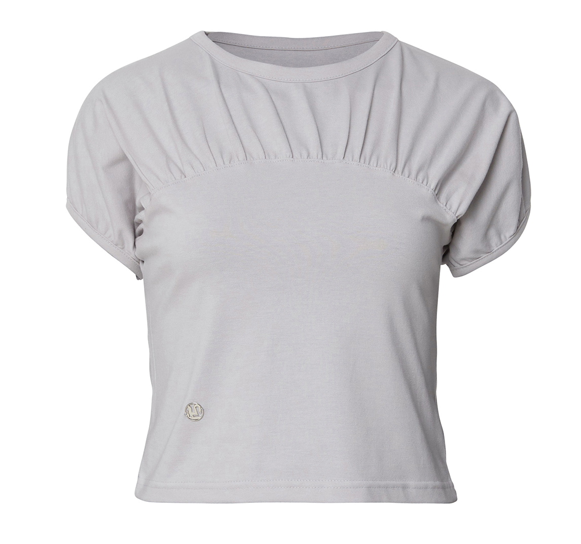 Kaya Shirred T-Shirt (Gray)