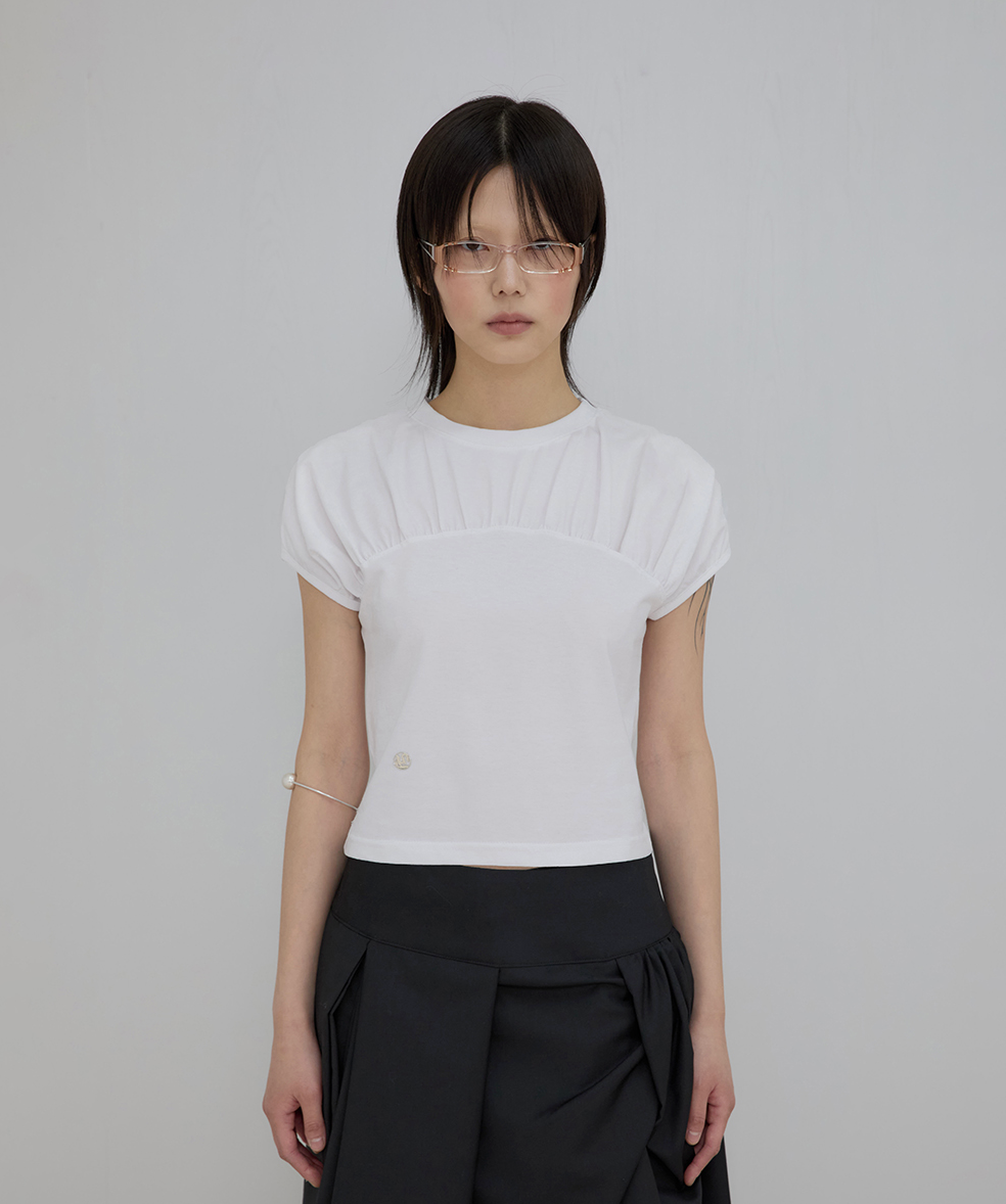 Kaya Shirred T-Shirt (White)