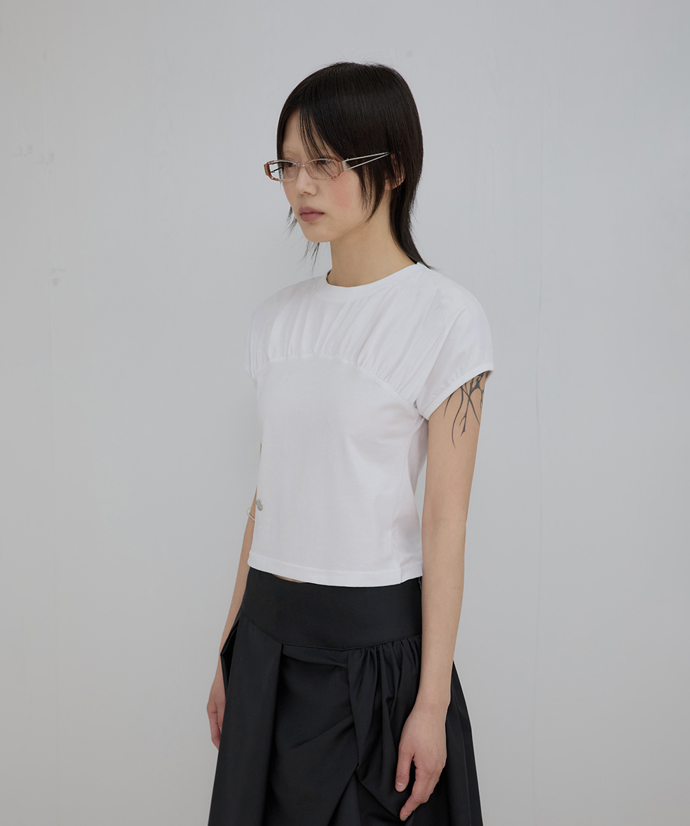 Kaya Shirred T-Shirt (White)
