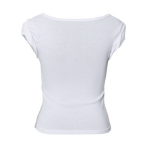 Asymmetrical Draped Roll-Up T-Shirt (White)