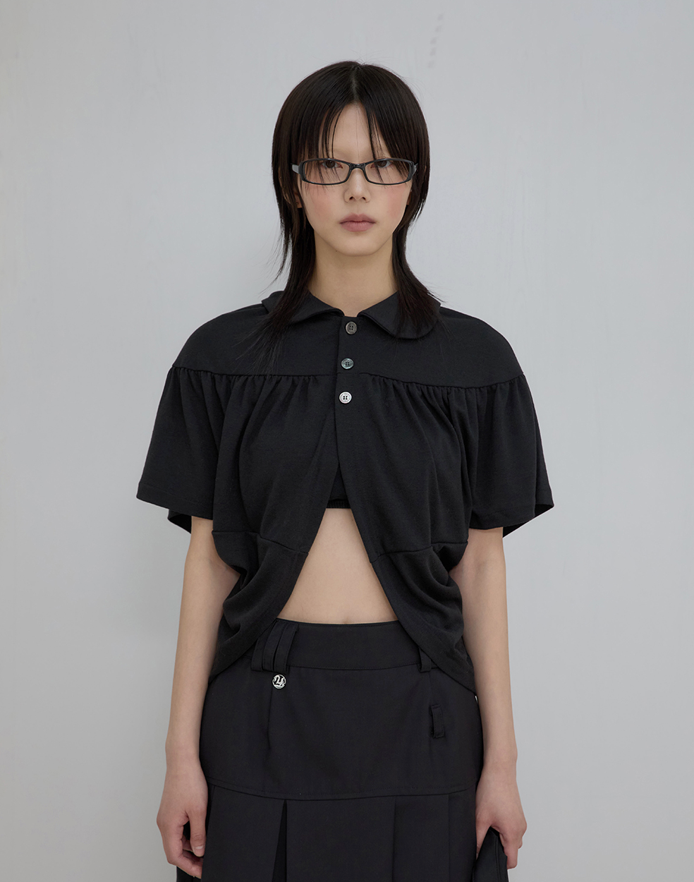 Cape Draped Cardigan (Black)