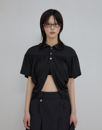 Cape Draped Cardigan (Black)