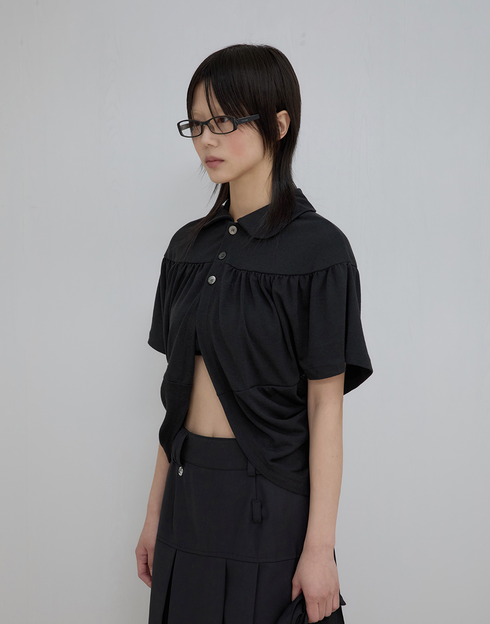 Cape Draped Cardigan (Black)