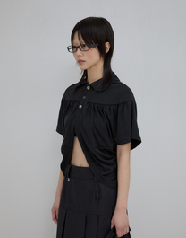 Cape Draped Cardigan (Black)
