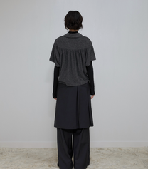Cape Draped Cardigan (Charcoal)