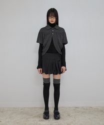 Cape Draped Cardigan (Charcoal)