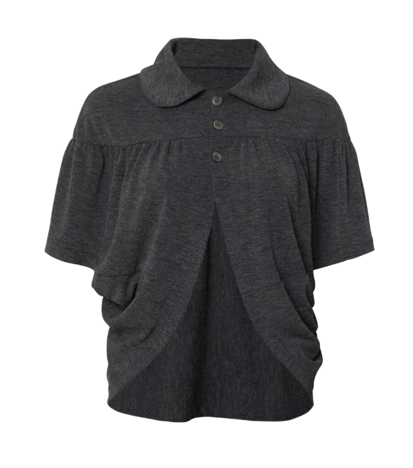 Cape Draped Cardigan (Charcoal)