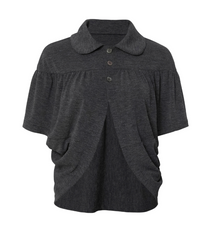 Cape Draped Cardigan (Charcoal)