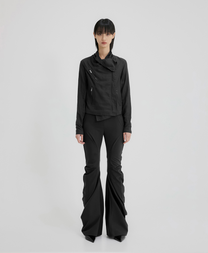 Asymmetrical Drape Pants (Black)