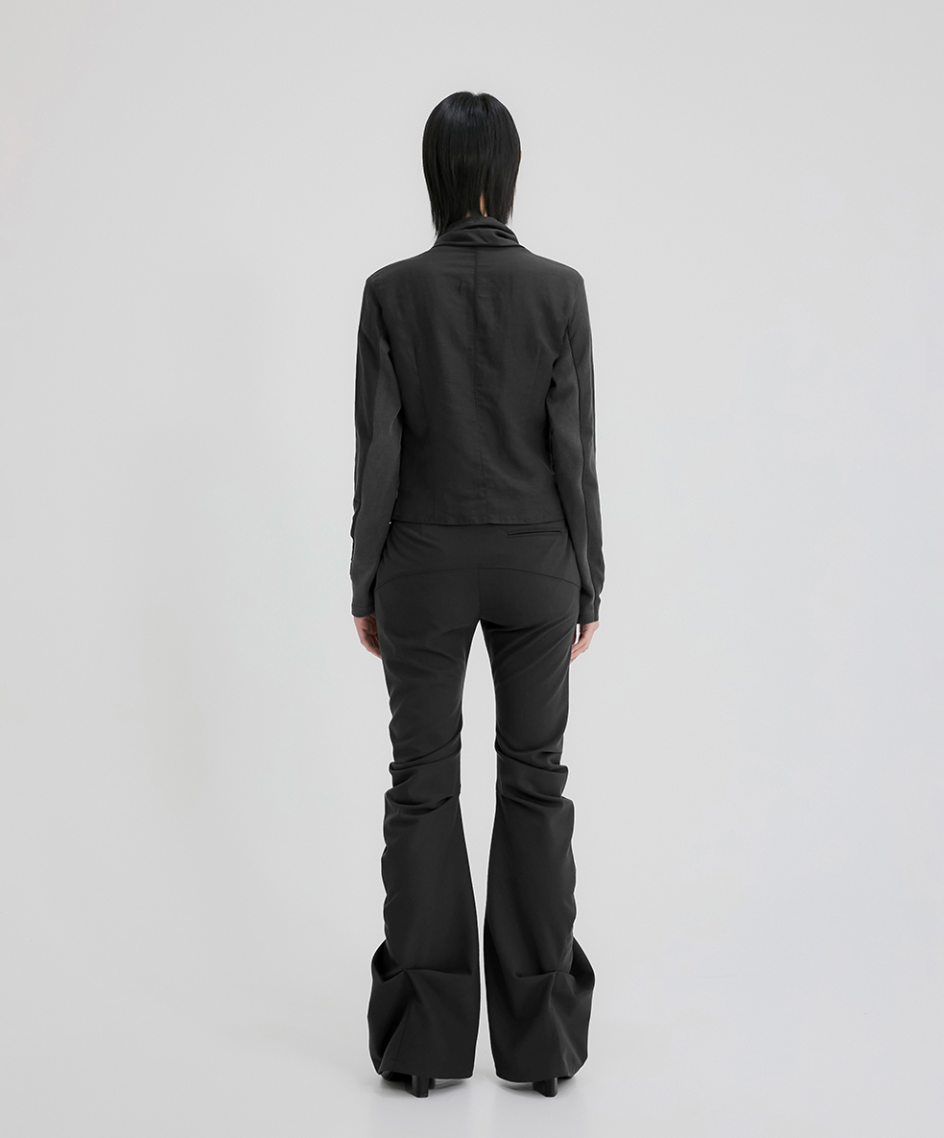 Asymmetrical Drape Pants (Black)