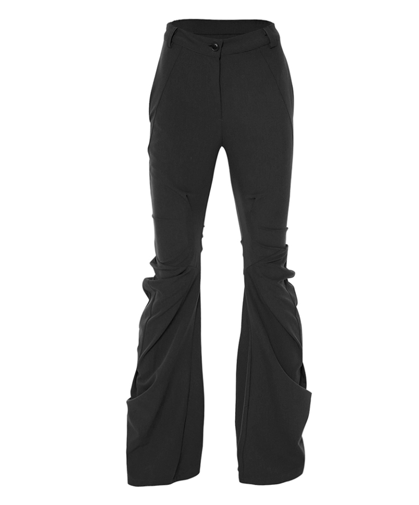 Asymmetrical Drape Pants (Black)