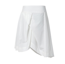 Asymmetrical Draped Midi Skirt (White)