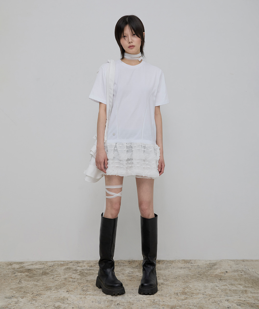 Layered Frill T-Shirt (White)