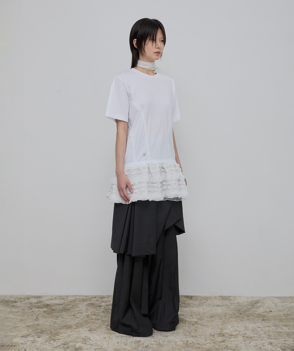 Layered Frill T-Shirt (White)