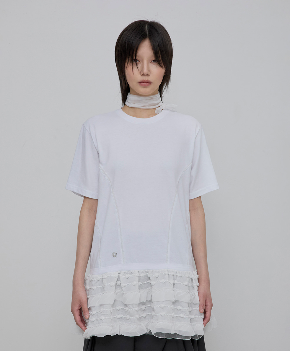 Layered Frill T-Shirt (White)