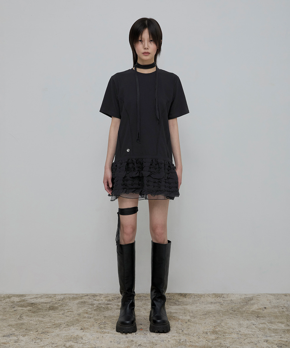 Layered Frill T-Shirt (Black)