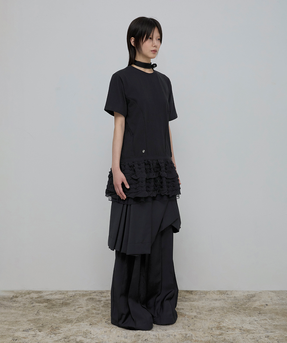 Layered Frill T-Shirt (Black)