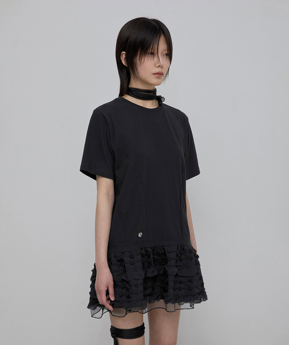 Layered Frill T-Shirt (Black)
