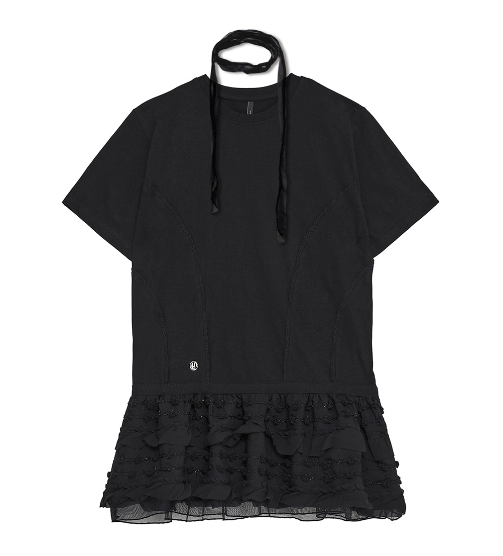 Layered Frill T-Shirt (Black)