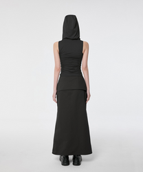 Hooded High Neck Sleeveless (Black)