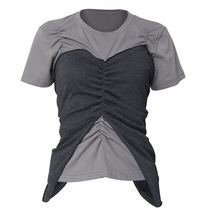 Bustier Layered T-Shirt (Gray/Charcoal)
