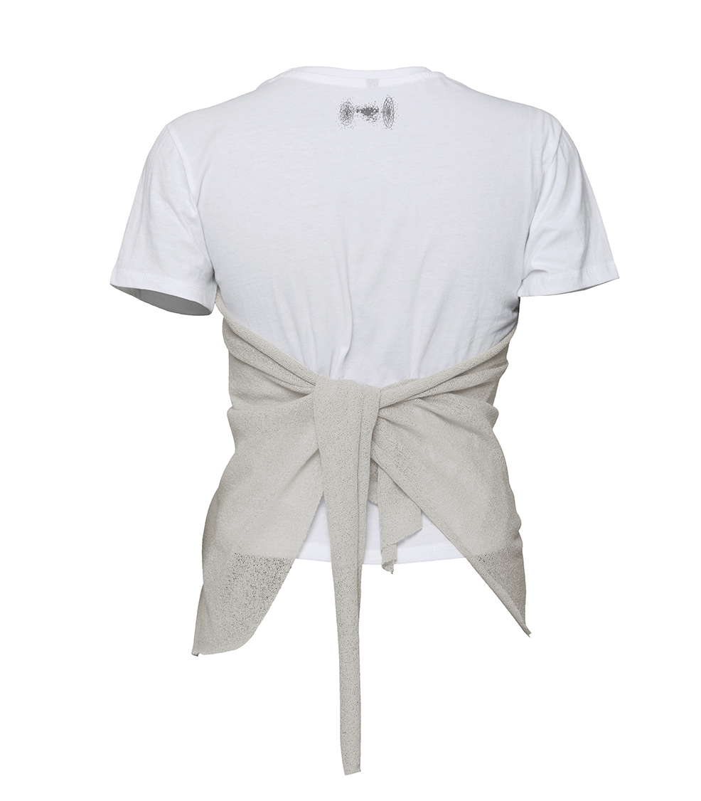 Bustier Layered T-Shirt (White/Beige)