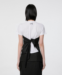 Bustier Layered T-Shirt (White/Black)