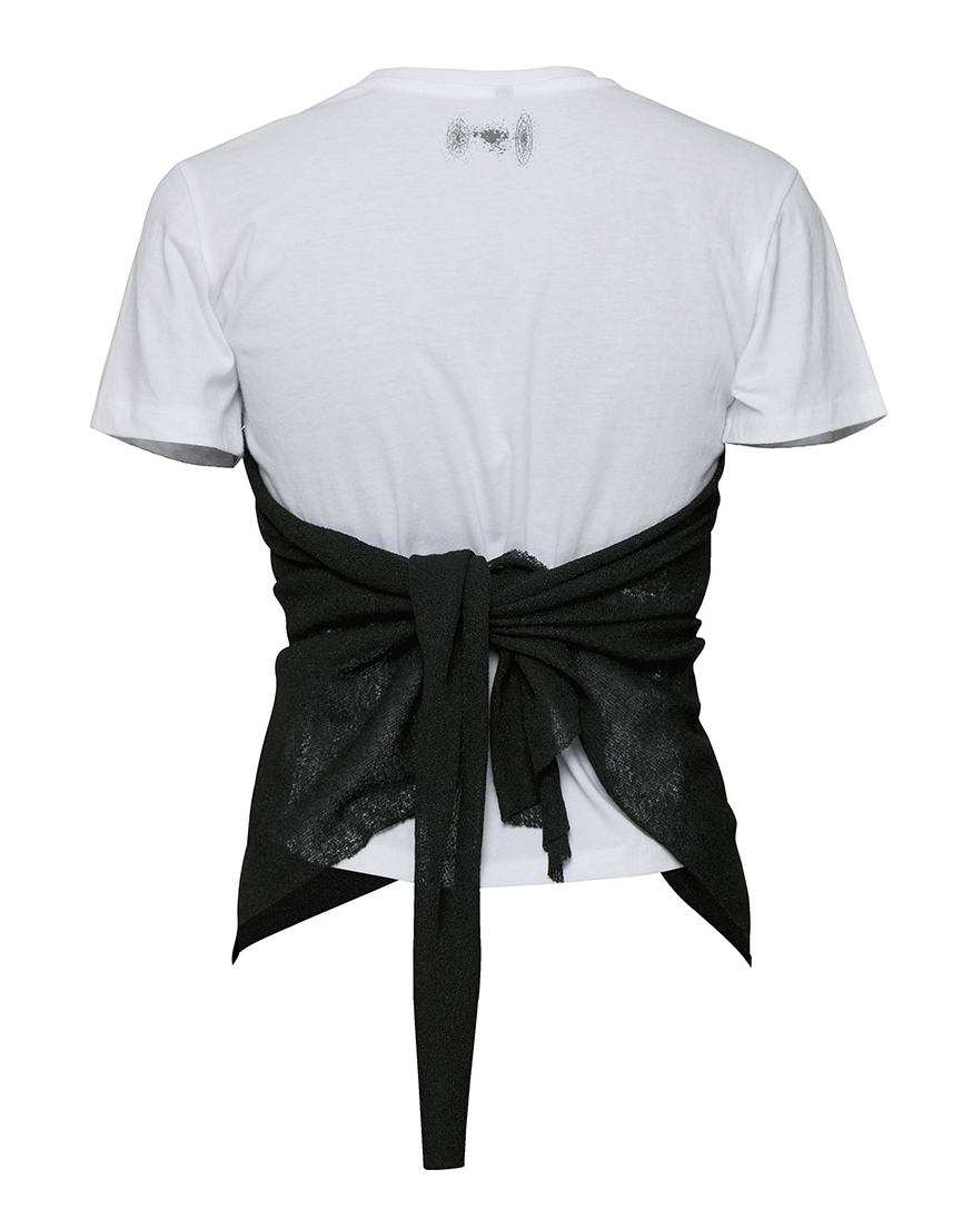 Bustier Layered T-Shirt (White/Black)