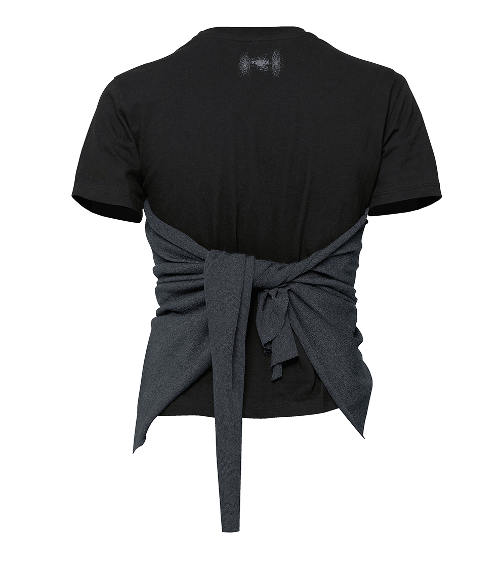 Bustier Layered T-Shirt (Black/Charcoal)