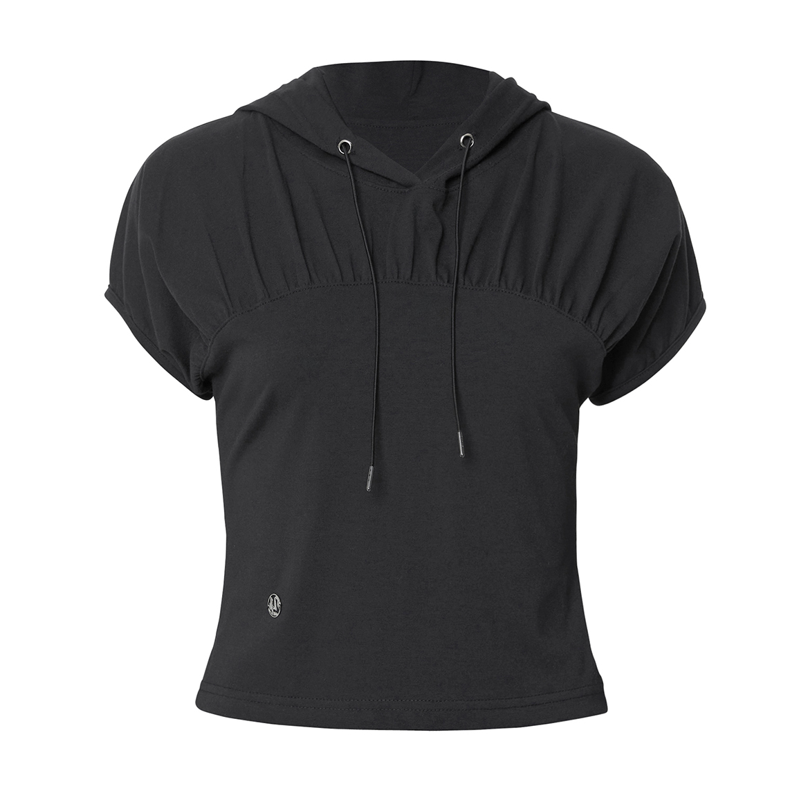 Kaya Shirred Hoodie (Black)