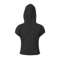 Kaya Shirred Hoodie (Black)