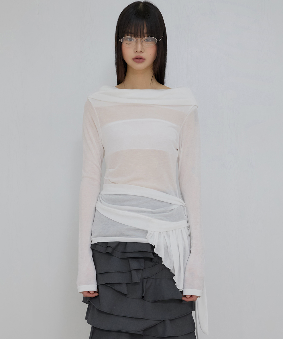 Faye Frill Long Sleeve (White)