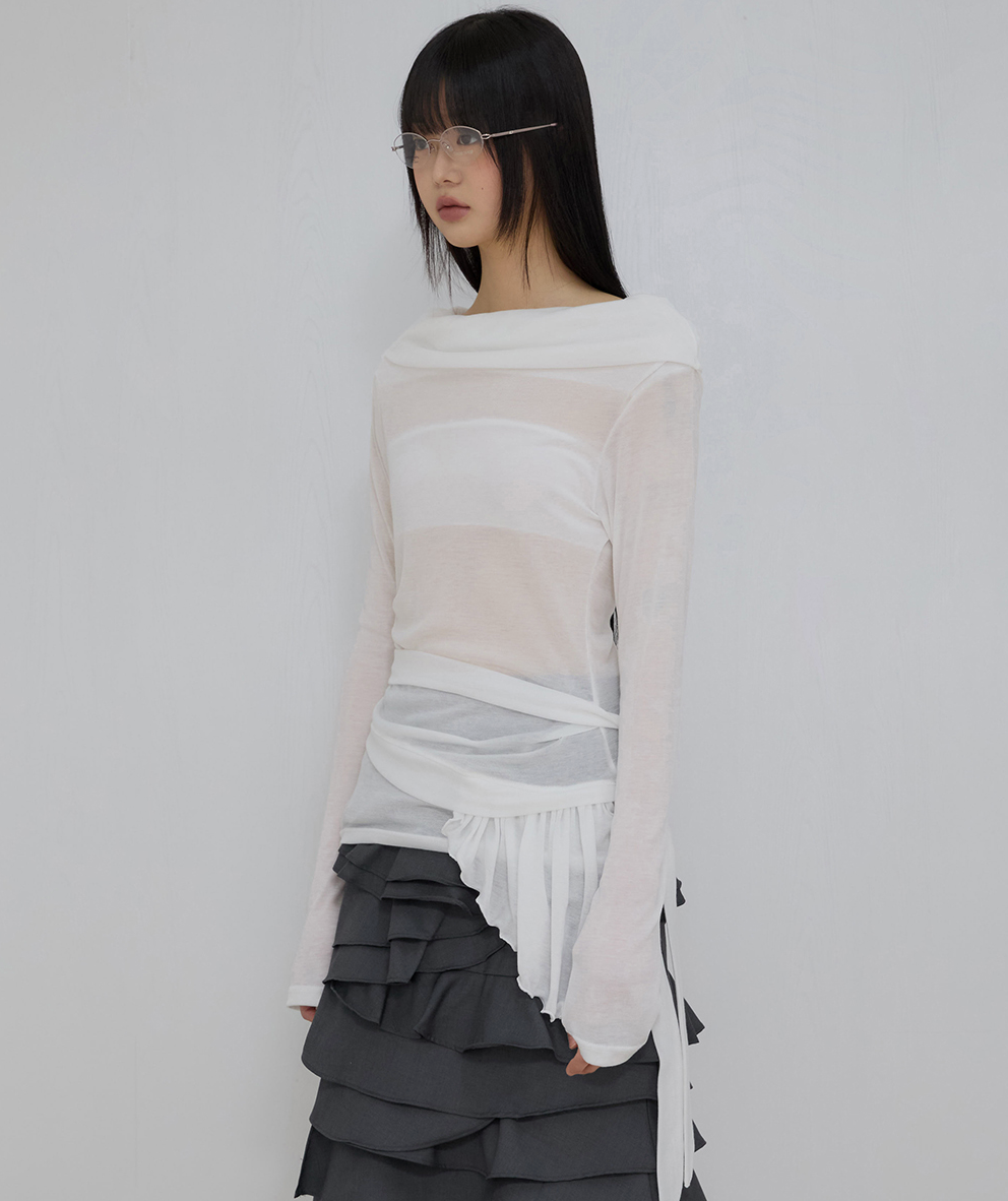 Faye Frill Long Sleeve (White)