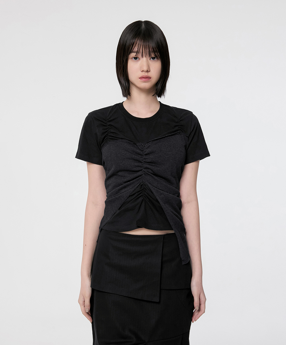 Bustier Layered T-Shirt (Black/Black)