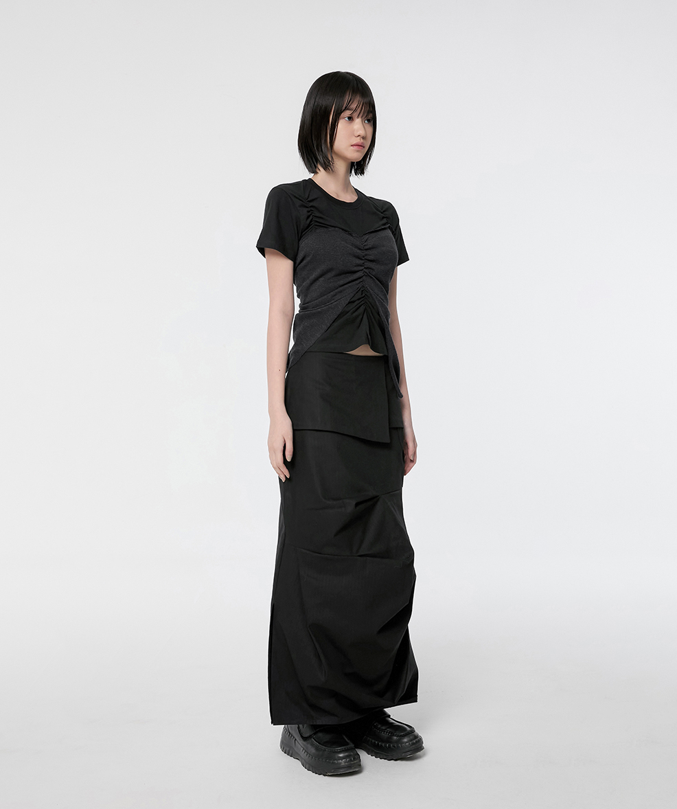 Bustier Layered T-Shirt (Black/Black)