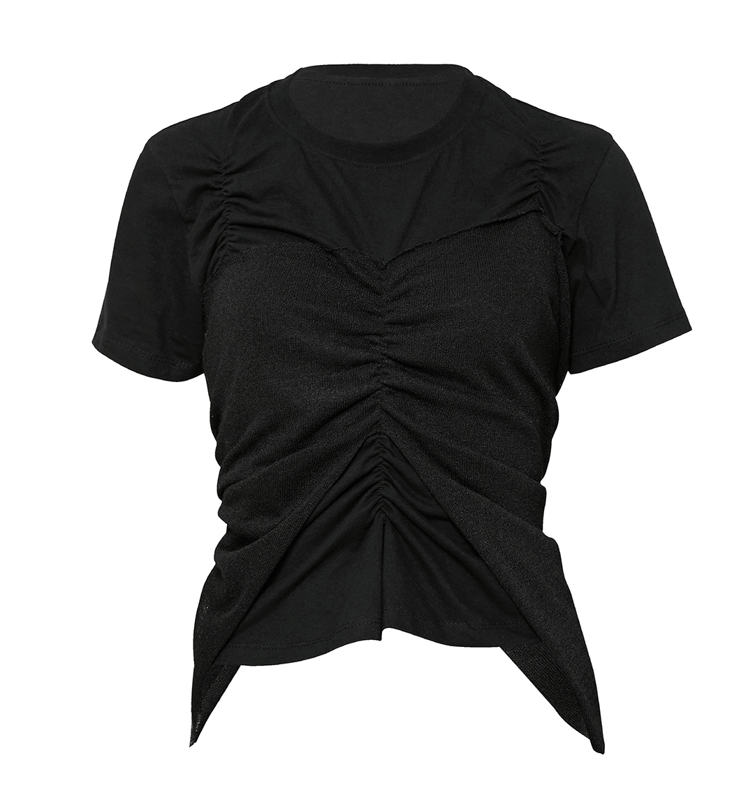 Bustier Layered T-Shirt (Black/Black)