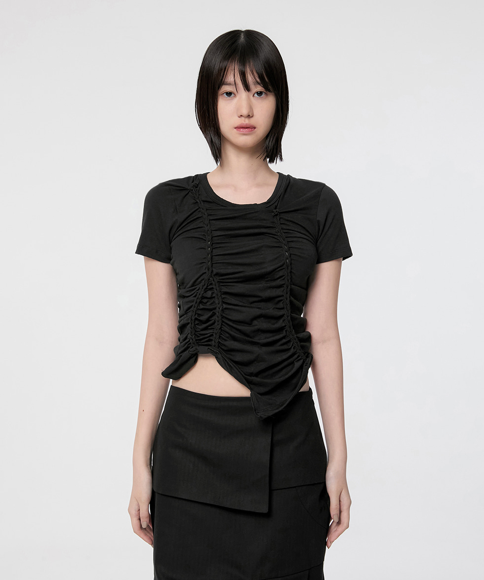 Handmade Twisted T-Shirt (Black)